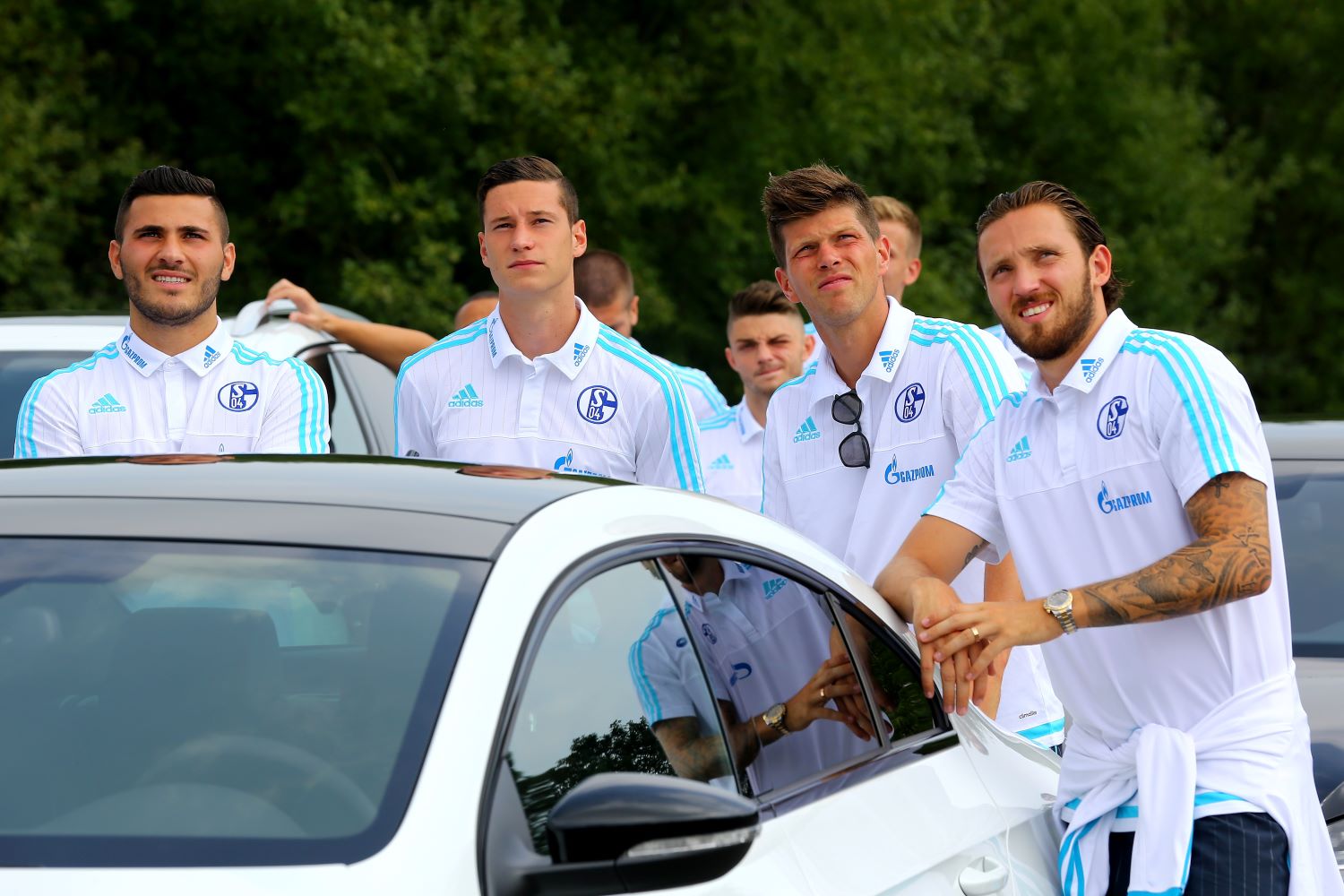 Sead Kolasinac, Julian Draxler, Klaas-Jan Huntelaar und Marco Höger