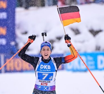 Franziska Preuß startet beim Biathlon auf Schalke.