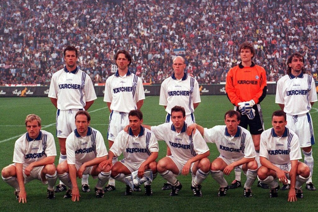 Jens Lehmann, Olaf Thon, Yves Eigenrauch, Johan de Kock, Thomas Linke, Mike Büskens, Jiri Nemec, Andreas Müller, Radoslav Latal, Marc Wilmots, Martin Max, Inter Mailand, UEFA-Pokal, Eurofighter, 1997