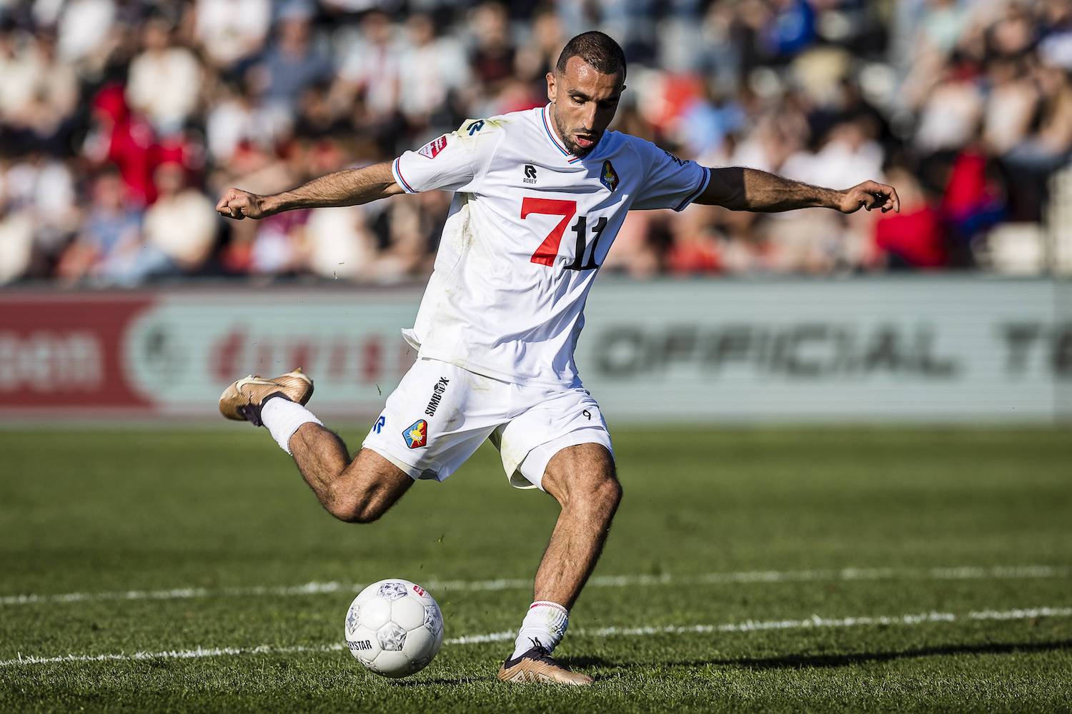 HELMOND, 14-03-2025. GS Staalwerken stadium. Keuken Kampioen Divisie, KKD. Season 2024-2025. Helmond - Telstar. Telstar player Youssef el Kachati durng the match Helmond Sport - Telstar. Helmond Sport - Telstar PUBLICATIONxNOTxINxNED x28611201x Copyright: