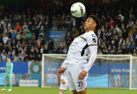 OHL s Manuel Osifo pictured in action during a soccer match between Oud-Heverlee Leuven and Sint-Truiden VV, Sunday 16 March 2025 in Heverlee, on day 30 of the 2024-2025 season of the Jupiler Pro League first division of the Belgian championship. JILLxDELSAUX PUBLICATIONxNOTxINxBELxFRAxNED x115112352x