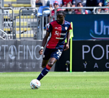 Cagliari s Antoine Makoumbou in action during the Serie A soccer match between Cagliari Calcio and Udinese at the Unipol Domus in Cagliari, Sardinia - Saturday, 3 may 2025. - Soccer PUBLICATIONxNOTxINxITAxFRAxCHN Copyright: x ¬xGianlucaxZuddas/LaPressex