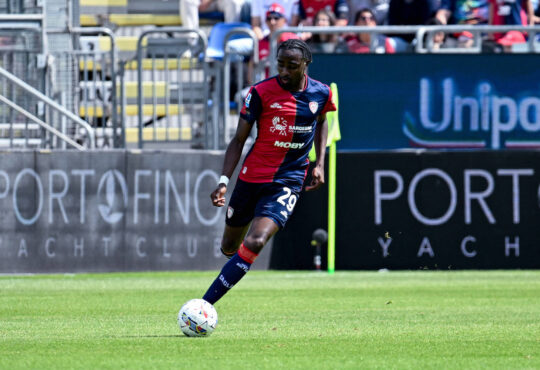 Cagliari s Antoine Makoumbou in action during the Serie A soccer match between Cagliari Calcio and Udinese at the Unipol Domus in Cagliari, Sardinia - Saturday, 3 may 2025. - Soccer PUBLICATIONxNOTxINxITAxFRAxCHN Copyright: x ¬xGianlucaxZuddas/LaPressex