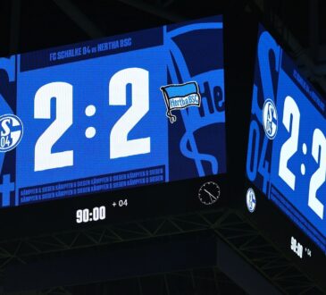 Videowürfel bei Schalke 04 - Hertha BSC in Veltins-Arena
