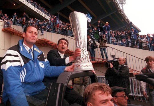 Huub Stevens, Rudi Assauer, UEFA-Pokal, 1997, Parkstadion