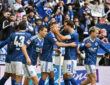 Jubel 1:0, v.re., Finn Porath FC Schalke 04, Kenan Karaman FC Schalke 04, Hasan Kurucay FC Schalke 04, Hasan Kurucay, Ron Schallenberg FC Schalke 04, Mertcan Ayhan Schalke 04