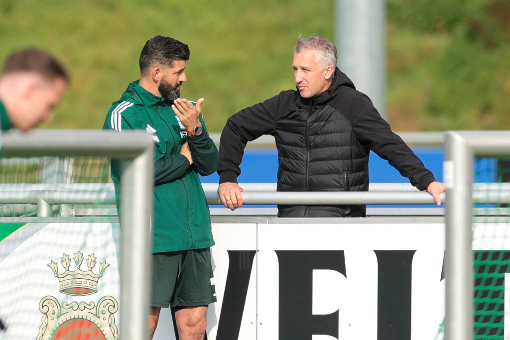 Miron Muslic und Frank Baumann