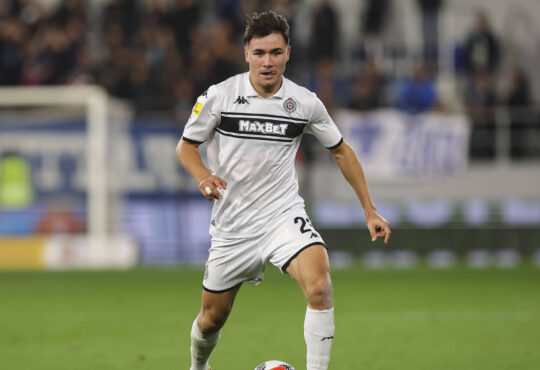 TSC v Partizan - Mozzart Super League Season 2025/2026 Yanis Karabelyov of Partizan during the Mozzart Super Liga 2025/2026 match between TSC Backa Topola and Partizan at stadium TSC Arena on October 17, 2025 in Backa Topola, Serbia. Backa Topola Serbia Copyright: xSrdjanxStevanovicx x