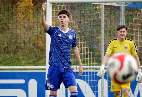 RECORD DATE NOT STATED Fuﬂball U19 DFB-Nachwuchsliga Begegnung FC Schalke 04 U19 gegen Preuﬂen M¸nster U19 ** NUR F‹R REDAKTIONELLE ZWECKE ** EDITORIAL USE ONLY **FC-SpielerAmar Ibrisimovic (links) am Sonntag, 02.11.2025 in der Fuﬂball U19 DFB-Nachwuchsliga Begegnung FC Schalke 04 U19 (blau) gegen Preuﬂen M¸nster U19 im Parkstadion in Gelsenkirchen. Deutschland NRW Gelsenkirchen Copyright: MichaelxKorte *** Soccer U19 DFB Youth League match FC Schalke 04 U19 vs Preuﬂen M¸nster U19 FOR EDITORIAL PURPOSES ONLY p FC playerAmar Ibrisimovic left on Sunday, 02 11 2025 in the Soccer U19 DFB Youth League match FC Schalke 04 U19 blue vs Preuﬂen M¸nster U19 at Parkstadion in Gelsenkirchen Germany NRW Gelsenkirchen Copyright MichaelxKorte Copyright: MichaelxKorte doc8336udnu6vlegtk3ipd ,EDITORIAL USE ONLY