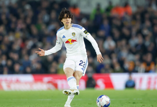 Leeds, England, 8th March 2026. Ao Tanaka of Leeds United passes the ball during the Leeds United vs Norwich City FA Cup match at Elland Road, Leeds. Picture credit should read: Cody Froggatt / Sportimage EDITORIAL USE ONLY. No use with unauthorised audio, video, data, fixture lists, club/league logos or live services. Online in-match use limited to 120 images, no video emulation. No use in betting, games or single club/league/player publications. SPI_098_CF_LEEDS_V_NORWICH SPI-4593-0098