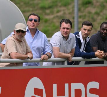 Marc Wilmots, René Grotus, Matthias Tillmann und Ben Manga