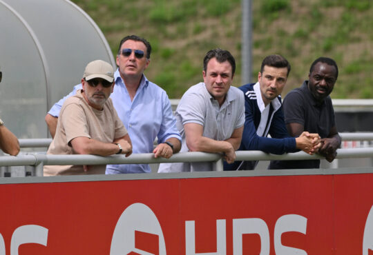 Marc Wilmots, René Grotus, Matthias Tillmann und Ben Manga