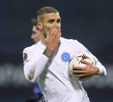 GNK Dinamo v Fotbal Club FCSB - UEFA Europa League 2025/26 League Phase MD7 ZAGREB, CROATIA - JANUARY 22: Daniel Birligea of FCSB sends a kiss after scoring a goal during the UEFA Europa League 2025/26 League Phase MD7 match between GNK Dinamo and Fotbal Club FCSB at Stadion Maksimir on January 22, 2026 in Zagreb, Croatia. PUBLICATIONxNOTxINxFRAxCROxBIHxSRBxMNExSLO IgorxKralj/PIXSELL