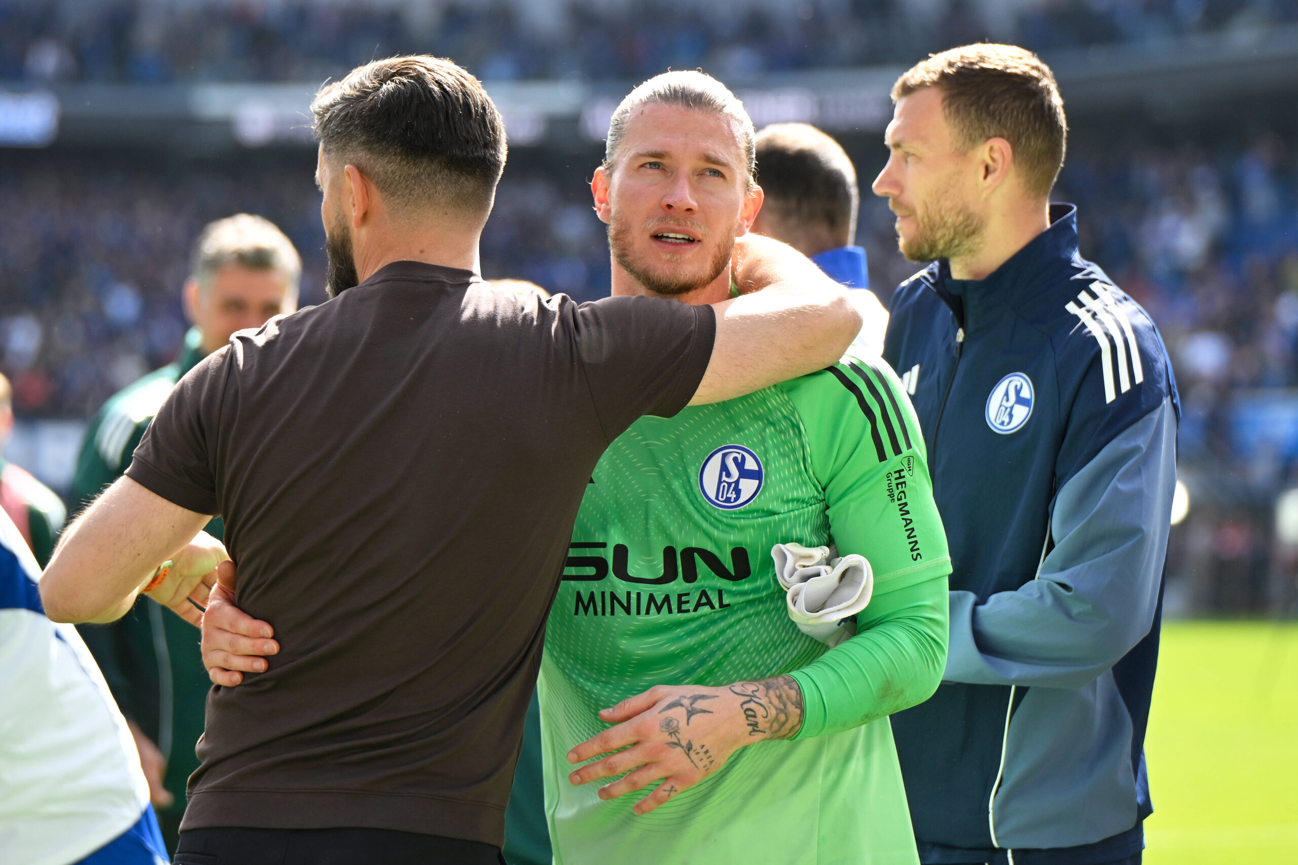 Miron Muslic und Loris Karius