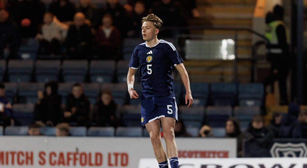 RECORD DATE NOT STATED 27th March 2026 Dens Park, Dundee, Scotland Under 21 Euro Qualifiers International Football, Scotland versus Czechia Luke Graham of Scotland under 21s on the ball DsvidxYoung