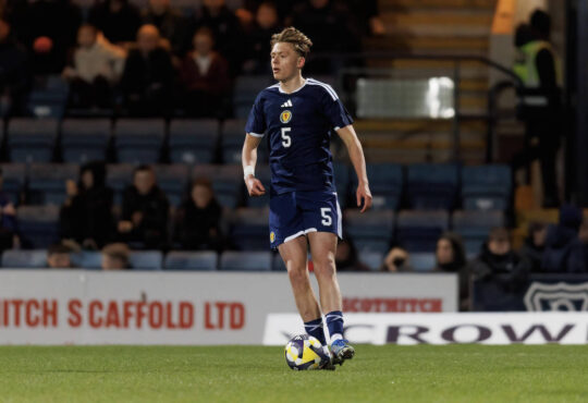 RECORD DATE NOT STATED 27th March 2026 Dens Park, Dundee, Scotland Under 21 Euro Qualifiers International Football, Scotland versus Czechia Luke Graham of Scotland under 21s on the ball DsvidxYoung
