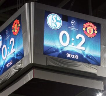 Videowürfel Veltins-Arena Manchester United Champions League