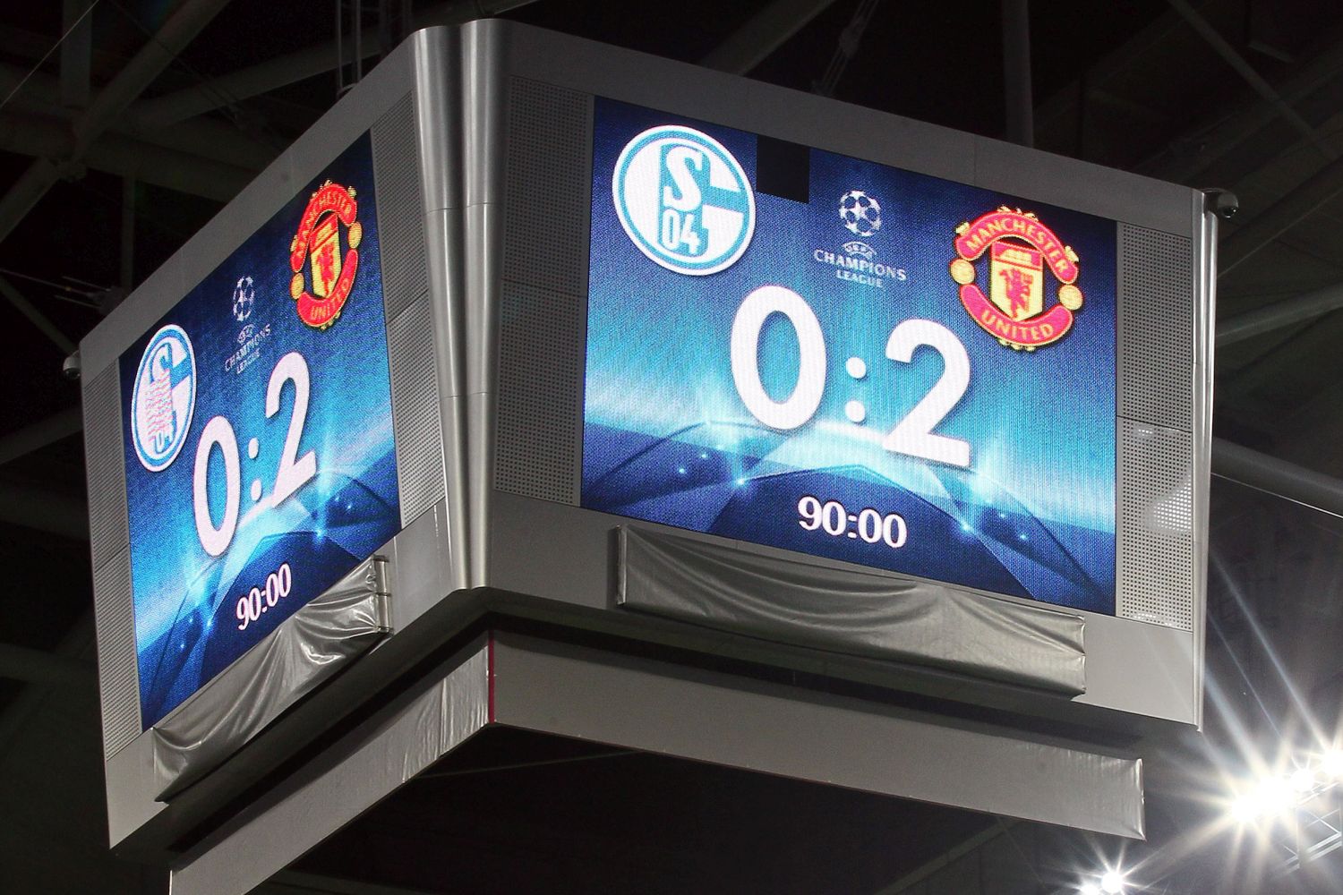 Videowürfel Veltins-Arena Manchester United Champions League