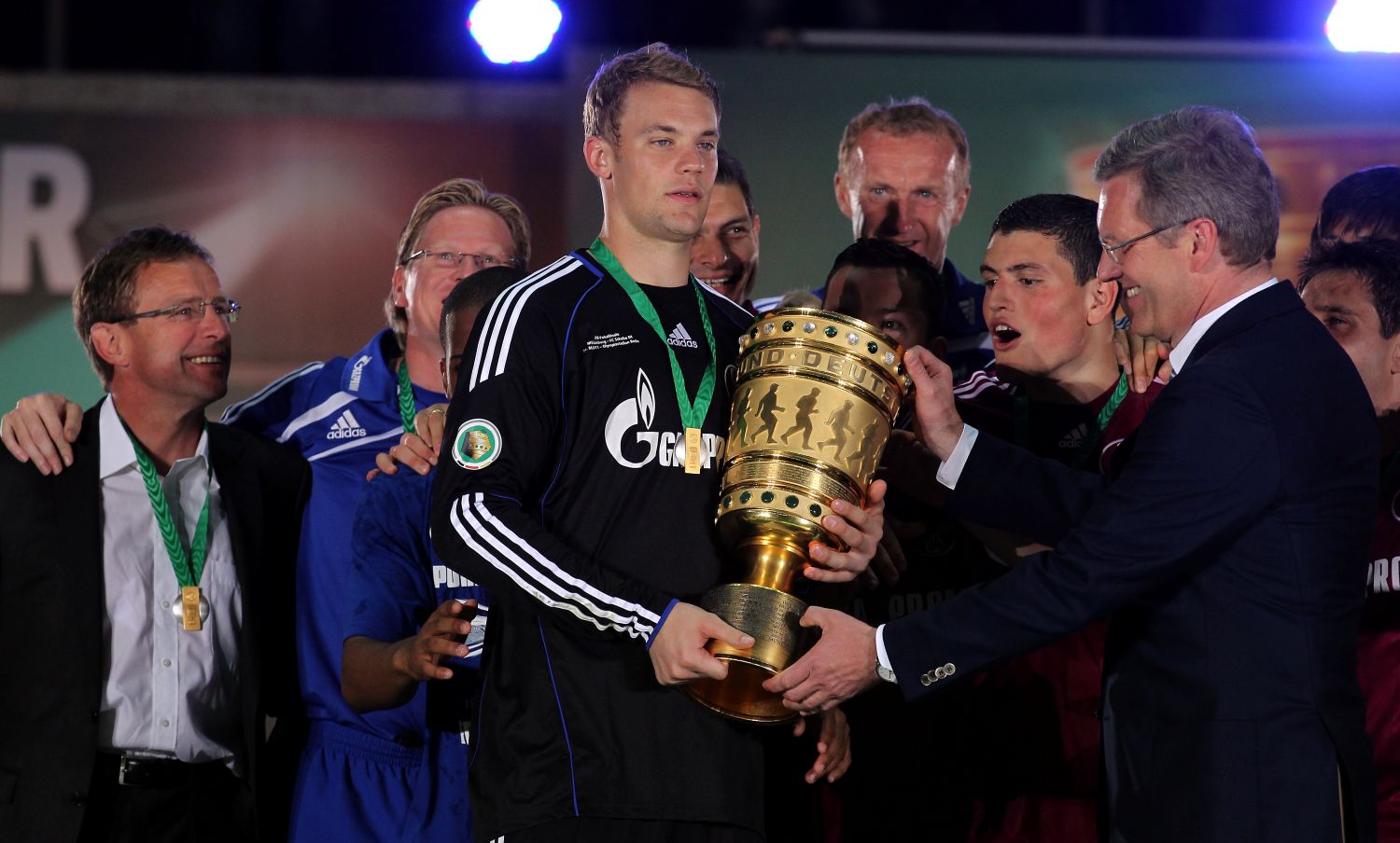 Manuel Neuer, Ralf Rangnick DFB-Pokal-Sieg 2011