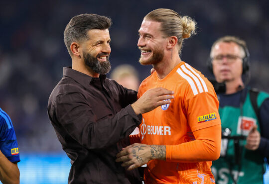Miron Muslic und Loris Karius